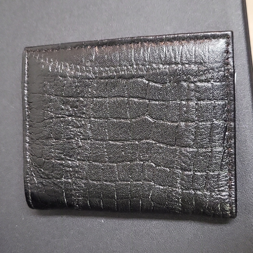 Black Faux Leather Bi-Fold Wallet